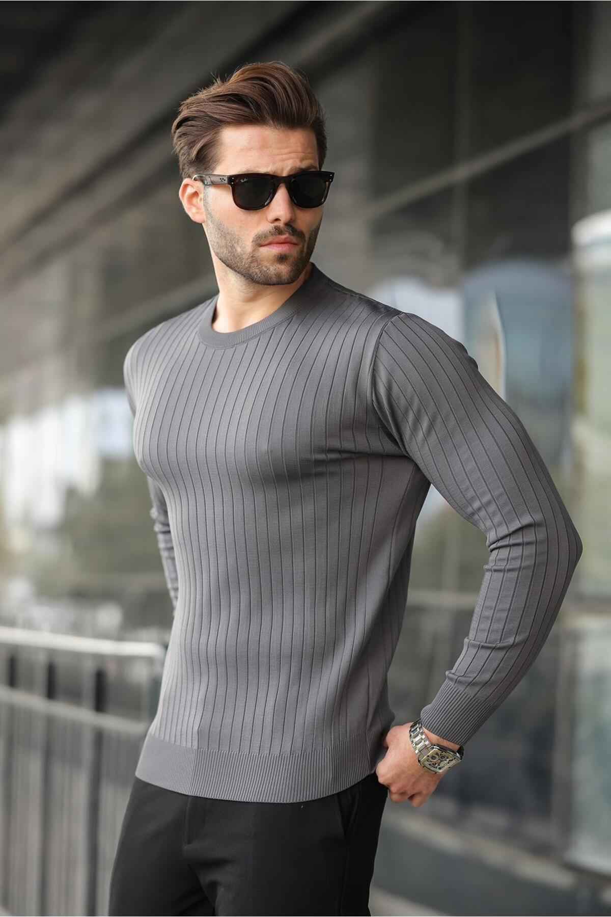 ژاکت آستین بلند راه راه مشکی