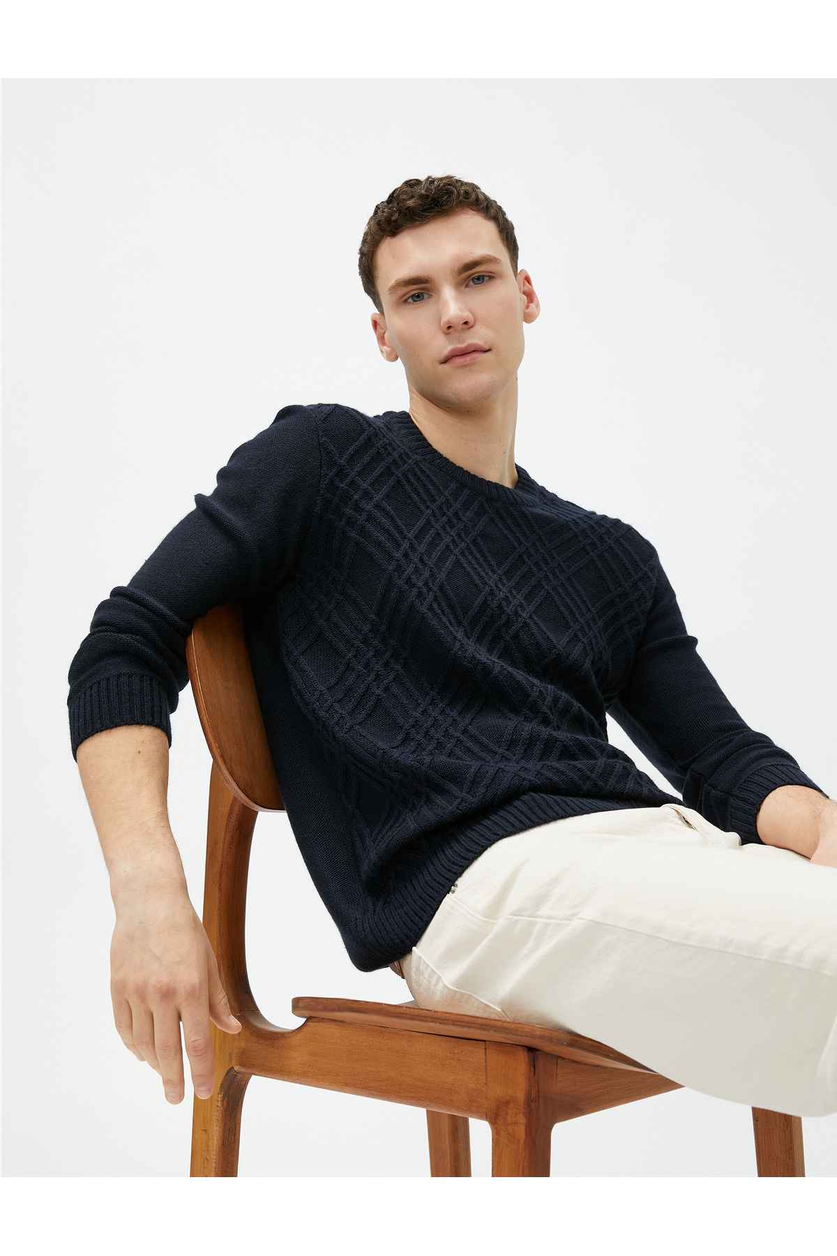 ژاکت آستین بلند مدل الماس یقه