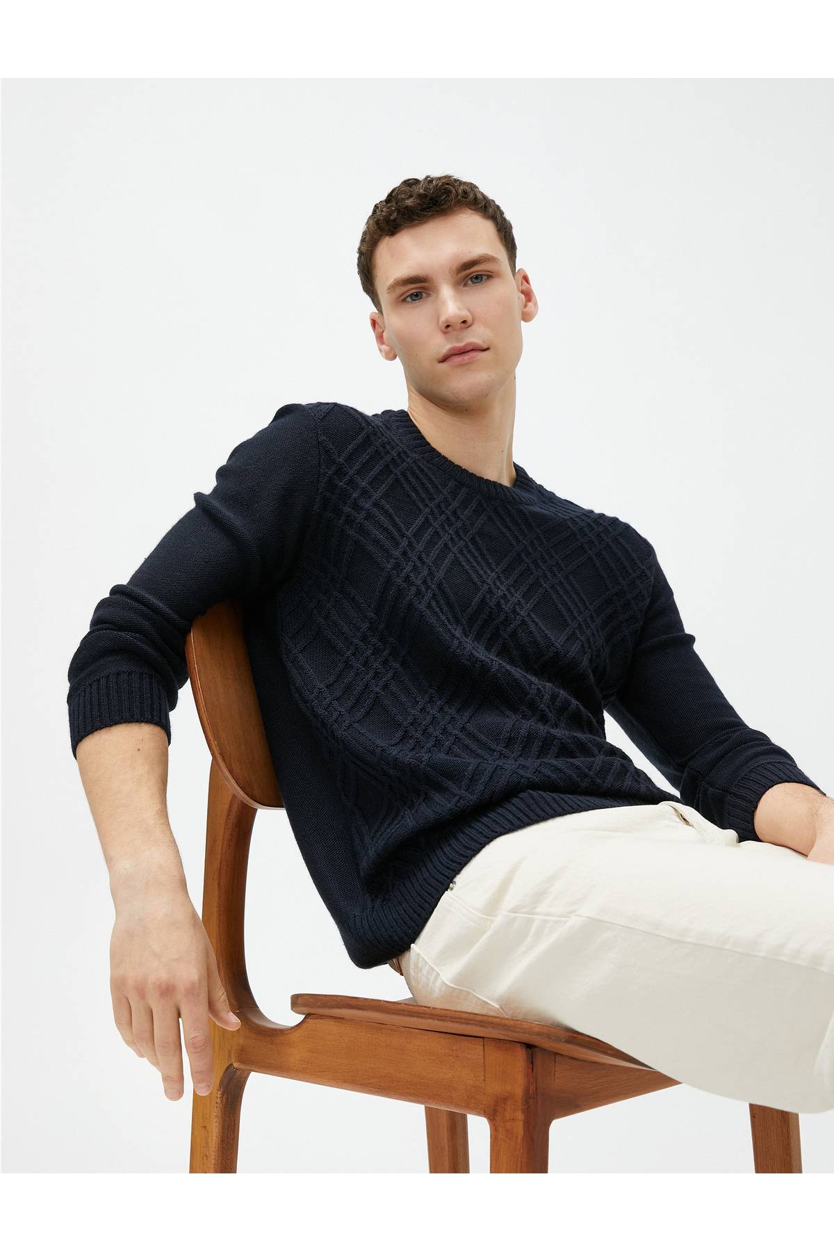 ژاکت آستین بلند مدل الماس یقه