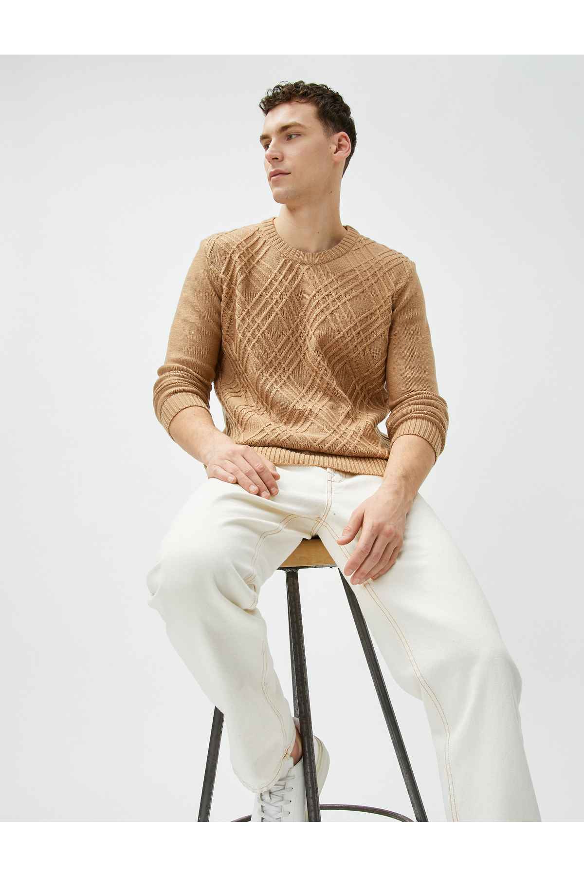 ژاکت آستین بلند مدل الماس یقه