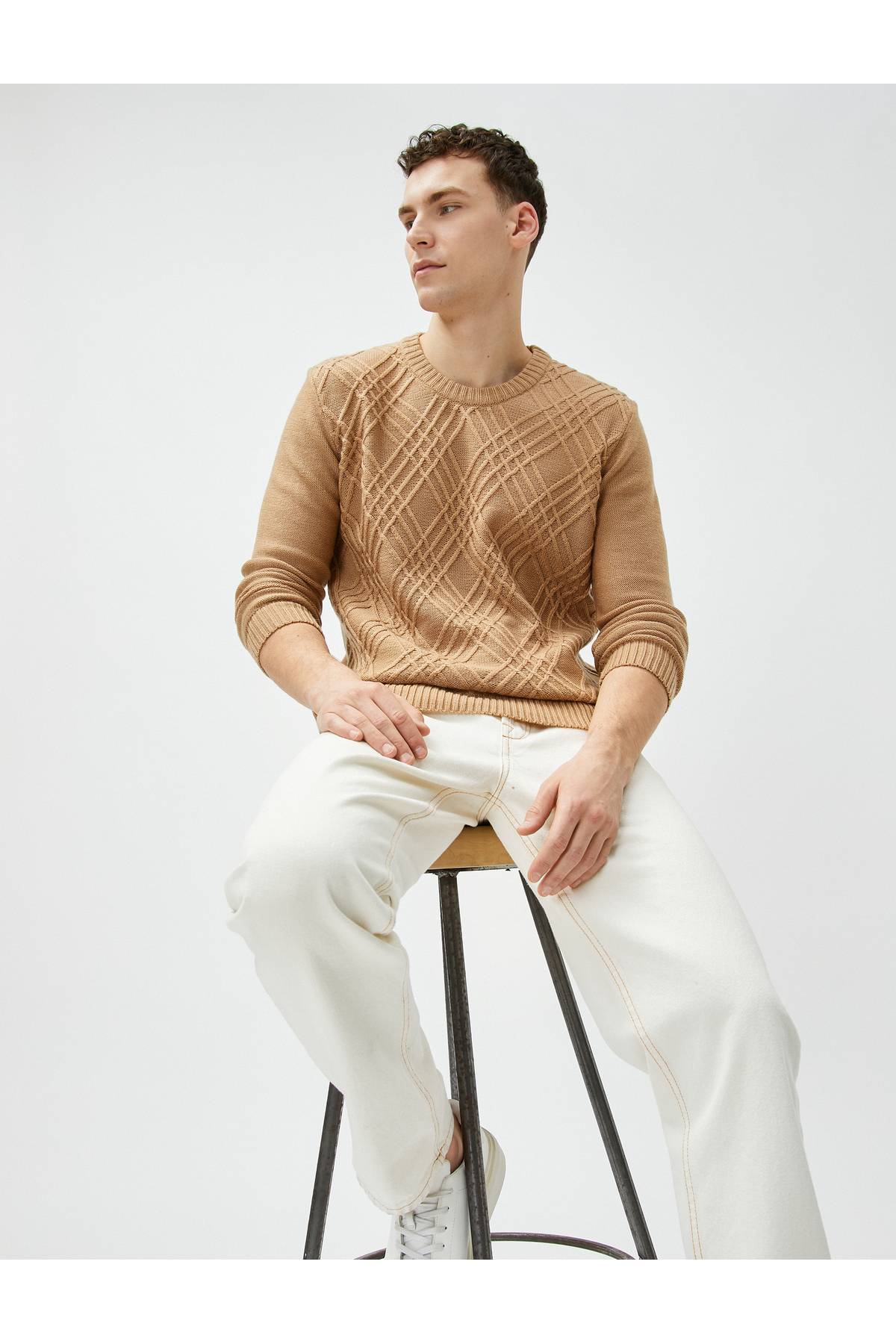 ژاکت آستین بلند مدل الماس یقه